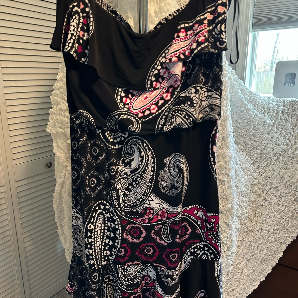 Black and Pink Paisley Dress